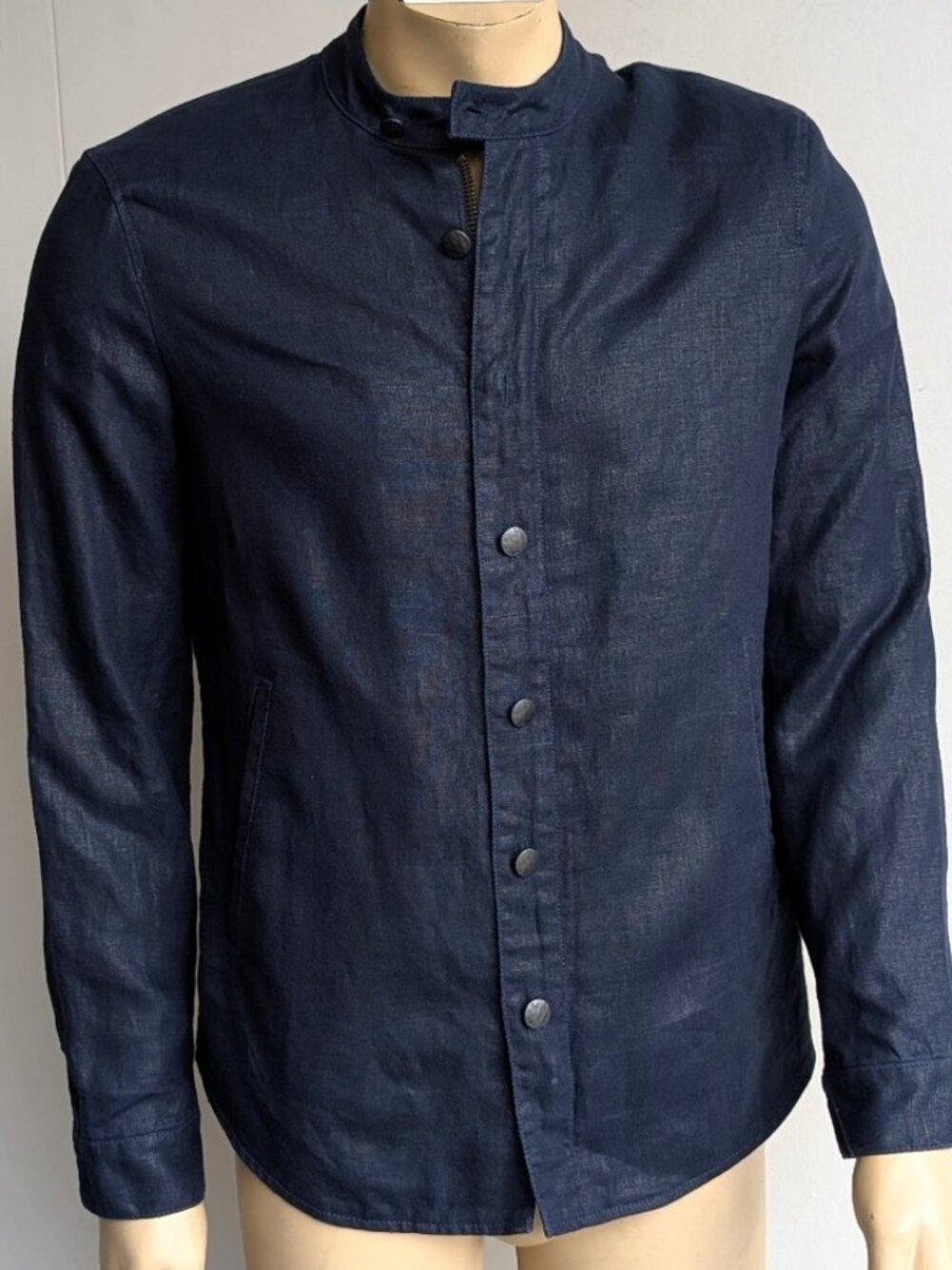 John Varvatos 100% coated linen jacket - blue